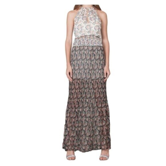 Anthropologie Foxiedox Antonia Pleated Maxi Floral Dress Size NWT XS MSRP $180 - Picture 2 of 14